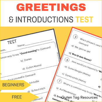 Preview of German Greetings and Introductions: Test for beginners