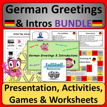 Preview of German Greetings and Introductions Unit Activities BUNDLE