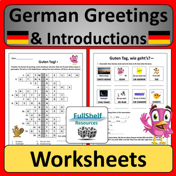 Preview of German Greetings and Introductions Worksheets NO PREP