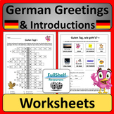 German Greetings and Introductions Worksheets NO PREP