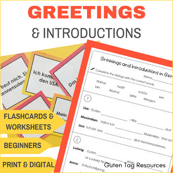 Preview of German Greetings and Introductions Worksheets and Activities for Beginners