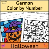 German Halloween Color by Number Pictures Malen nach Zahlen