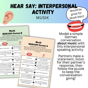 Preview of German Hear Say Interpersonal Partner Activity: Musik März