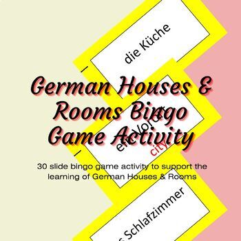 Preview of German Houses and Rooms Bingo Game Activity