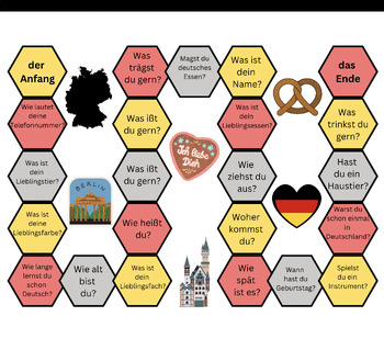 Preview of German I End of Year Review Board Game and Final OR Beginning of Year Review