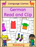 German Kleidung Read and Clip cards – clothing theme
