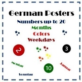 German Vocabulary Posters - Numbers to 20, Colors, Months,