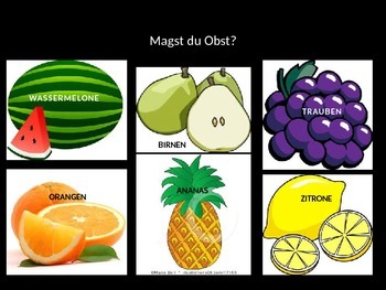 Preview of German Level 1 - Foods Powerpoint