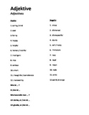 German Level 1 - Vocabulary List - Adjectives Describing People
