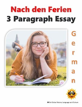 Preview of German: Meine Ferien- 3 Paragraphs Template - Distance Learning