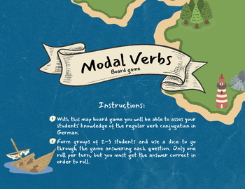 Preview of German Modal Verb Conjugation Board Game (Printable)