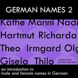 German Names 2 – Guessing Activity – First Week