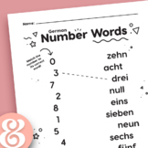 German Number Words Matching • Printable Worksheet grades 