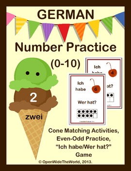 Preview of German Numbers (0-10) Ice Cream Number Pack