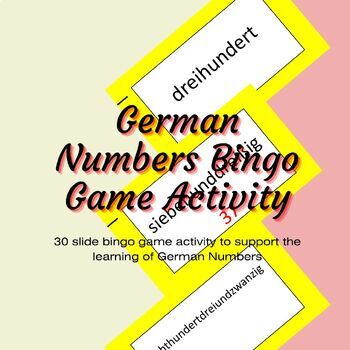 Preview of German Numbers Bingo Game Activity