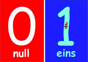 Preview of German  Numbers   Flashcards (0 to 10) for Younger Children .