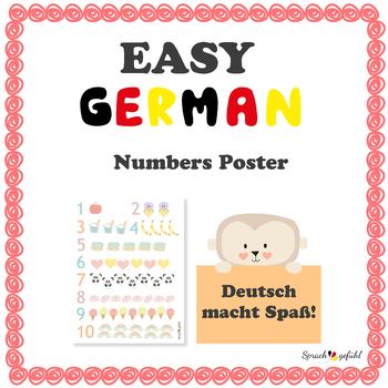 Preview of German Numbers Poster 1-10 - Die Zahlen 1-10
