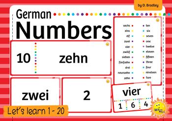 Preview of German Numbers Pack (Task / Flash / Word Wall Cards)