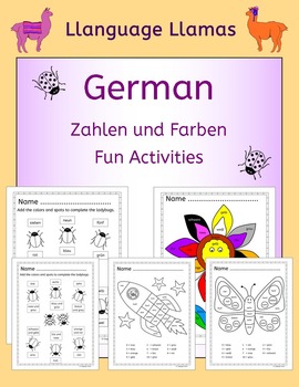 Preview of German Numbers and Colors -  Zahlen und Farben - Fun Activities
