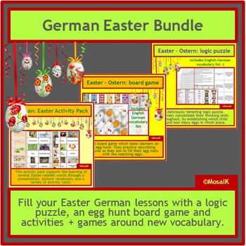 Preview of German Ostern Easter 3 resources BUNDLE