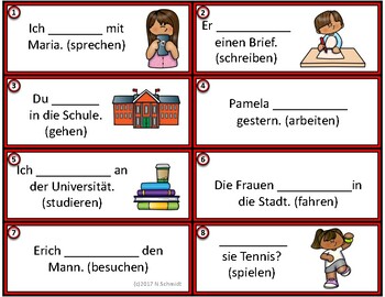 Preview of German Past Tense Task Cards: Imperfect / Imperfekt (Regular + Irregular Verbs)