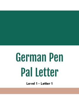 Preview of German Pen Pal Letter: Letter 1 - Level 1 with Rubric