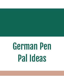 Preview of German Pen Pals Ideas/Activities to Use Once You Have Pen Pals