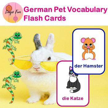 Preview of German Pets Vocabulary Flash Cards