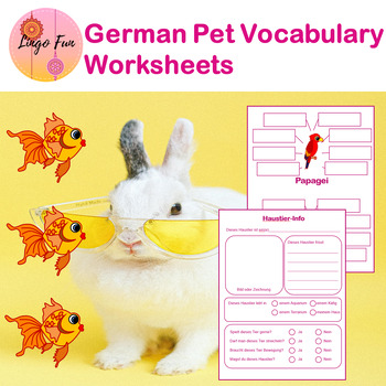 Preview of German Pets Vocabulary Worksheets