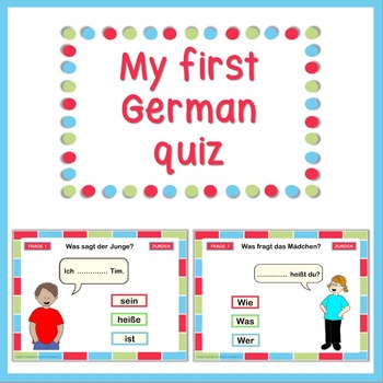 Preview of German PowerPoint quiz  My first German quiz