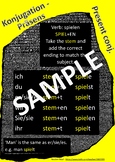 German (Deutsch) - Present Tense Conjugation - Poster