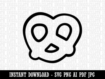 Preview of German Pretzel Outline Clipart Instant Digital Download AI PDF SVG PNG JPG Files