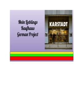 Preview of German Project:  Describing a Department Store