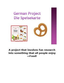 Preview of German Project: Die Speisekarte