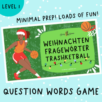 Preview of German Question Words Game with Christmas/Winter Theme (Prep for Finals!)