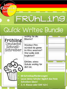 Preview of German Quick Writes- Deutsche Übungen zum schreiben üben- Frühling - Bundle