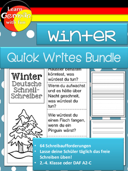 Preview of German Quick Writes- Deutsche Übungen zum schreiben üben- Winter - Bundle