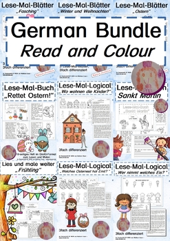 Preview of German Read and Colour - Lesen und Malen (auf Deutsch)