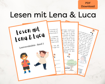 Preview of German Reading Comprehension - Lesen mit Lena und Luca - Part 1 + Answer Key