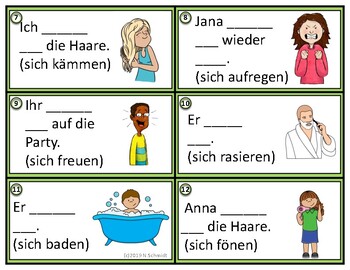 Preview of German Reflexive Verbs Task Cards: Reflexive Verben