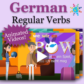 Preview of German Regular Verbs Present Tense | Video Lesson, Study Guide, Games, Test