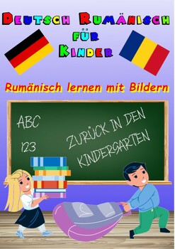 Preview of German Romanian picture dictionary, dual language dictionary with workbook
