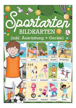 Preview of German SPORTS / SPORT Flash Cards, Deutsch, Sportarten Deutschland , DAZ