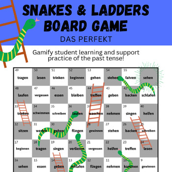 Preview of German Schlangen und Leitern (Snakes & Ladders) Board Game: das Perfekt