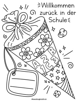 Preview of German Schultüte Coloring page