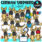 German Shepherd At School Clip Art Set {Educlips Clipart}