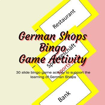 Preview of German Shops Bingo Game Activity