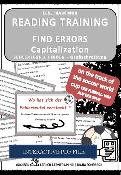 Preview of German: Soccer World Cup Special: Reading Cards Capitalization Interactive
