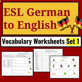 Preview of German Speakers ESL Newcomer Activities: ESL Vocabulary Worksheets - Set 1