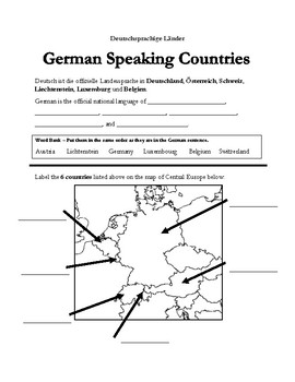 Preview of German Speaking Countries Packet (w/ Key) - Germany, Austria, Switzerland
